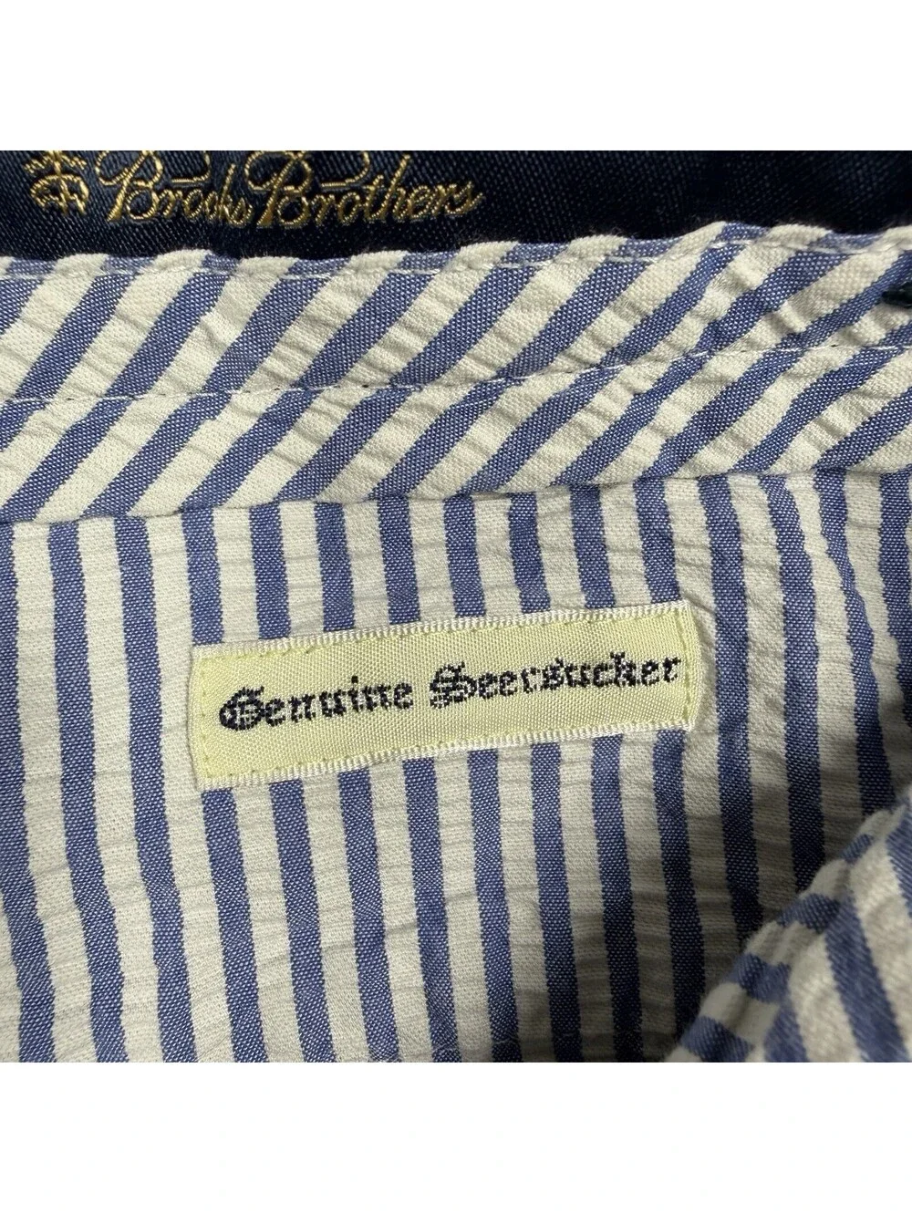 Brooks Brothers Pants Mens 34x32 Blue Genuine Seersucker Clark Chino Preppy